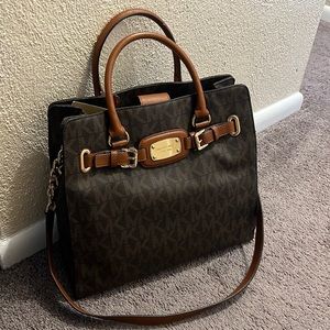 Michael Kors Brown Leather Hamilton Tote